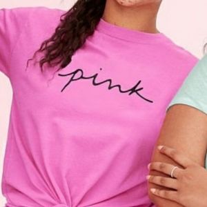 Victoria's Secret PINK logo tee bubble gum pink